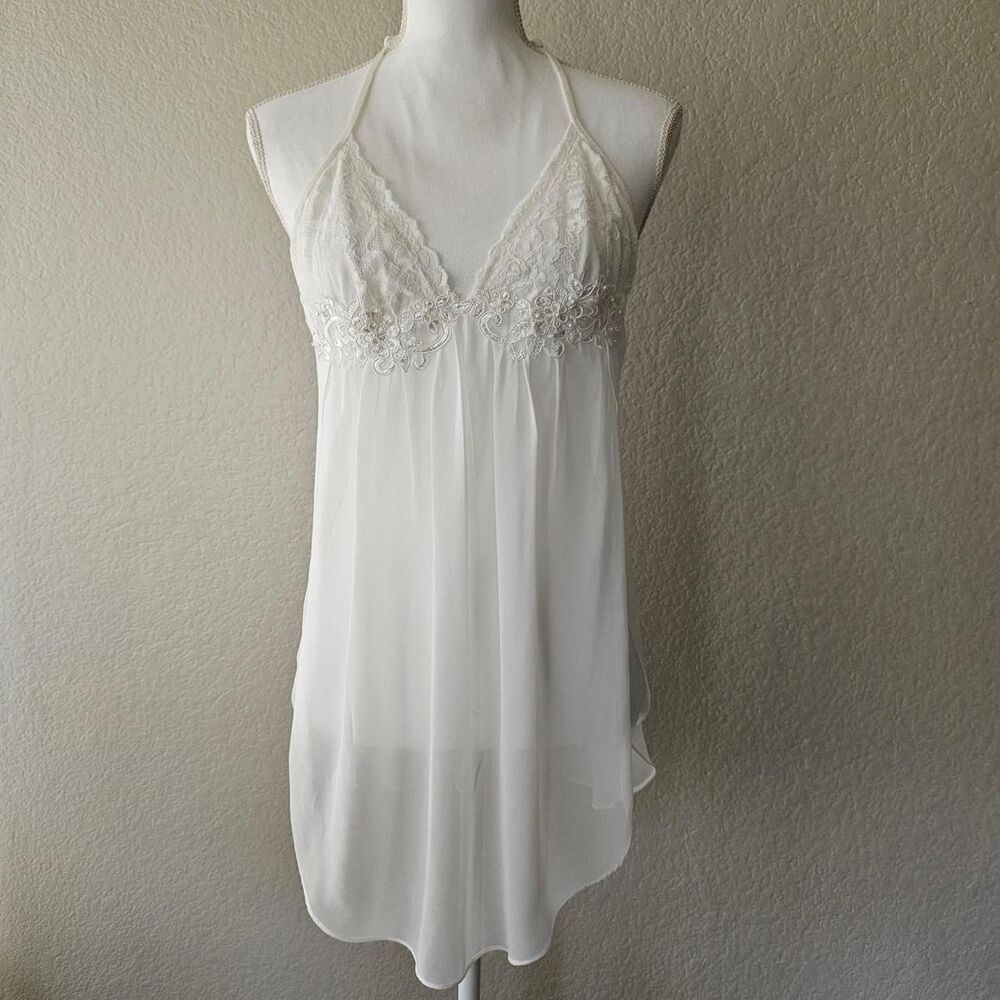 Linea Donatella Juliet Fairycore Lace & Chiffon Babydoll Chemise Lingerie